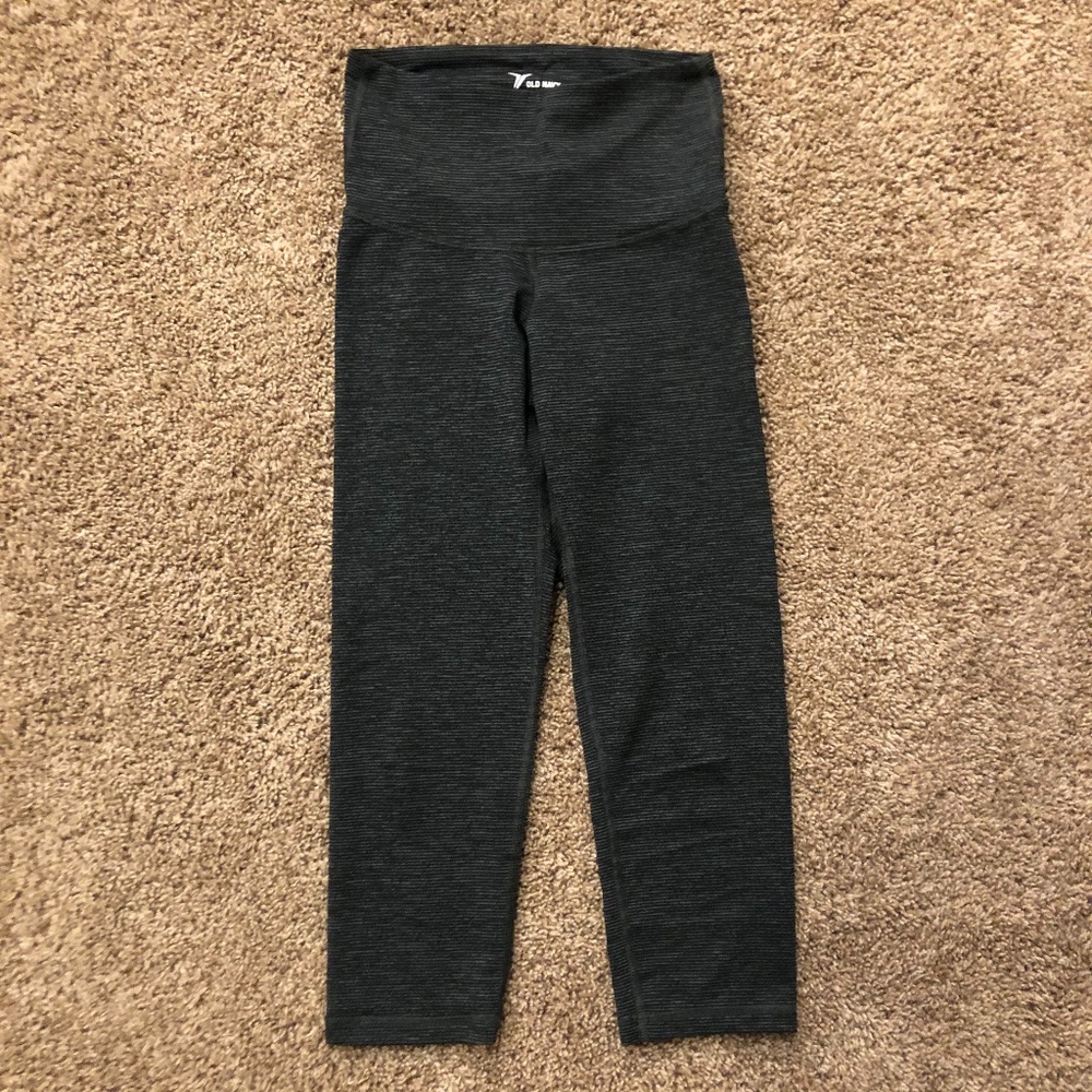 Old Navy Green + Black Stripe Leggings | sz XS